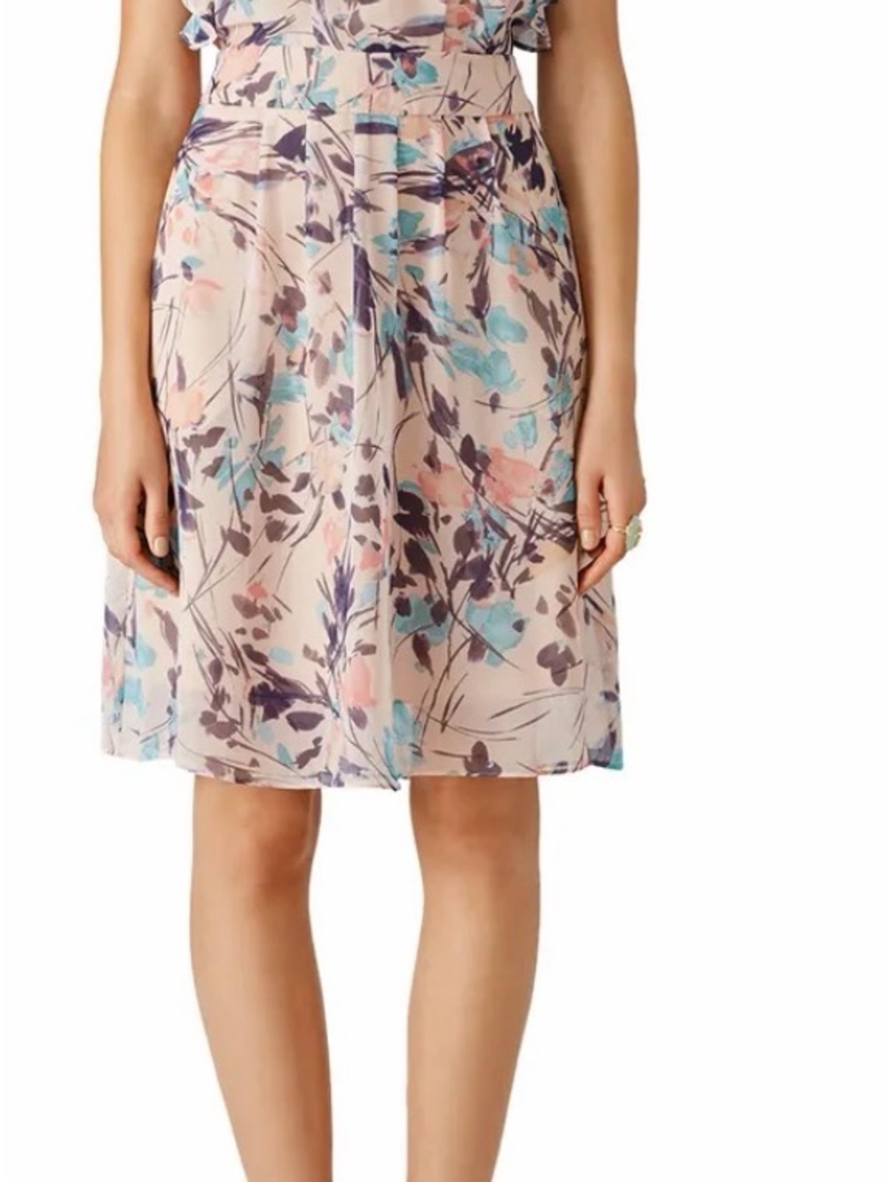 BCBGMAXAZRIA Shelia Floral Lace Ruffle Dress